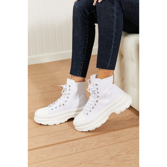 🎀Berness Stick To It White Hi-Top Platform Lace-Up Sneakers | Size 10 - Picture 3 of 8